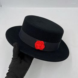 Berets Spring Autumn And Winter The Small Fragrant Flowers Flat Top Short-brimmed Hat British Retro Celebrity Fashion