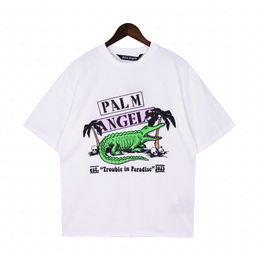 Angels Harajuku 23ss Spring Crocodile Pa Letter Printing t Shirt Loose Oversize Hip Hop Unisex Short Sleeve Tees 03 Palms