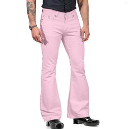 Men's Pants House Sock Fashion Mens Casual Solid Color Pocket Suit Pant Bell Bottoms