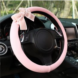 Steering Wheel Covers Summer Flower Ice Silk Breathable Anti-Slip 15 Inches Cover Pillow For Girls Women