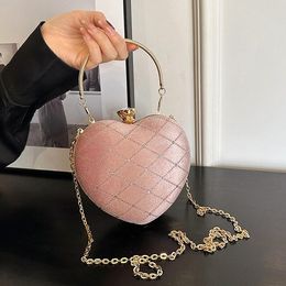 Factory wholesale women shoulder bags 4 colors elegant velvet retro diamond chain bag sweet love hard box handbags luxury diamond handbag 850#