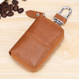 Keychains Car Key Bag Vintage Portable Holder Universal Keys Storage Pouch (Brown)