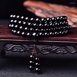Strand Natural Obsidian Bracelet 108 Multi-layer Circle Beads Lucky Transfer