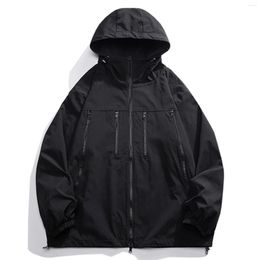 Men's Jackets Streetwear 2023 Spring Hooded Casual Jacket For Man Outdoor Coat Pocket Windbreak Bomber Windbreaker