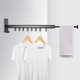 Hangers Balcony 180Degree Folding Clothes Hanger Wall Hanging Invisible Window Bedroom Drying Rack Outdoor Rod Storage Shelf