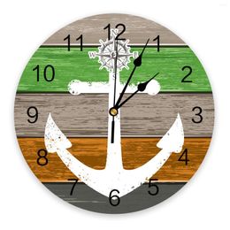 Wall Clocks Retro Farm Spring And Summer Earth Color Gradient Clock Dinning Restaurant Cafe Decor Round Home Decoration