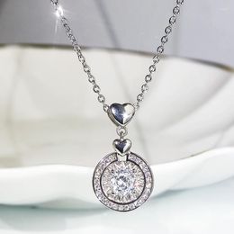 Pendant Necklaces Huitan Luxury High-quality Bridal For Wedding Brilliant White CZ Stone Modern Design Women's Statement Neck Jewellery