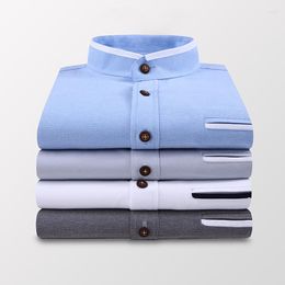 Men's Casual Shirts Brand Clothing Summer Station Collar Short-sleeved Shirts/Male Slim Fit Fashion Business Office Dress Shirt M-5XL