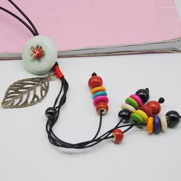 Pendant Necklaces Bohemian Style Long Women Ceramic Beads Strand Charm Choker Beaded Big Tassel Necklace Statement Jewellery Sweater Chain