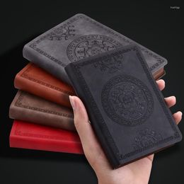 Pocket Retro Notebook Business Meeting Work Record Book European-style Imitation Leather Creative Pattern Small 14.6x10.5cm