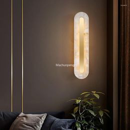 Wall Lamps Modern Copper Marble LED Lamp Bedside Light Indoor Gold Wandverlichting Living Room Decoration