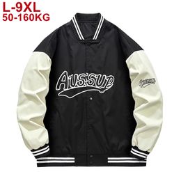 Mens Jackets Oversize 9xl 160kg Baseball Men Big Bomber Jacket Male Fashion Hip Hop Streetwear Plus Size 8xl 7xl Trend Coats 230818