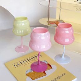 Wine Glasses Vintage Colour Glass Cup Kitchen Restaurant Party Goblet Large Capacity Home Decor Champagne Whiskey Drinkware 230818