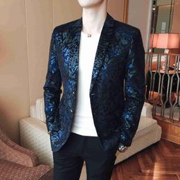 Men's Suits 2024 Brand Clothing Spring High-End Business Suit/Male Slim Fit Printing Leisure Blazers/Male Dress Coats Homme