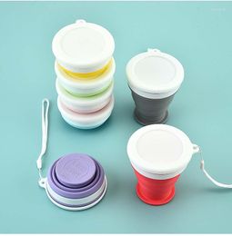 Cups Saucers 200ML Camping Hiking Folding Food Grade Silicone Water Bottle Heat Resistant For Travel Portable Mugs Coffee