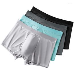 Underpants Sexy Men's Underwear 4 Gift Box Ice Silk Graphene Boxers Fashion Youth Antibacterial Breathable