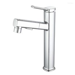 Bathroom Sink Faucets Modern Single Handle Faucet And Cold Mixer With Light Smooth Switch Pull-out Faucet.