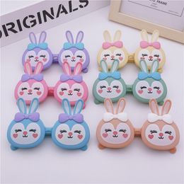 Children's sunglasses mirror cute flip glasses girl cartoon rabbit polarized glasses.