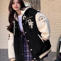 Women s Jackets Deeptown Vintage Varsity Bomber Jacket Women Oversized Korean Fashion Streetwear Harajuku Y2k Female In Outerwear 230818