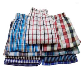 Underpants 5pcs/Lot 6xl Herrenhips Plaid Boxer Shorts Herren Baumwolle Unterwäsche Mann Bulk Boxer gewebt für Männer Mode