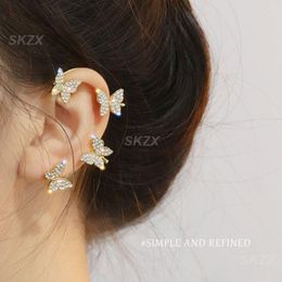 Backs Earrings Crystal Butterfly Ear Clips Metal Sparkling Fashion Jewellery Wedding Women