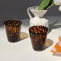 Wine Glasses Medieval Handmade Cocktail Whisky Beer Glass Decor Leopard Print Coffee Milk Cocoa Cup 400ML Wedding Party Beverage Drinkware