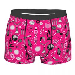 Underpants Men Boxer Shorts Panties Pink Science Studies Soft Underwear Homme Humor