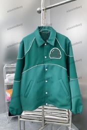 xinxinbuy Men designer Coat Jacket Flower patch Label pocket zipper long sleeve women gray Black green khaki S-3XL