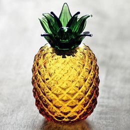 Storage Bottles Creative Heat-resistant Glass Jar Pineapple Tea Sealed High-end Light Luxury Cute Flower Candy