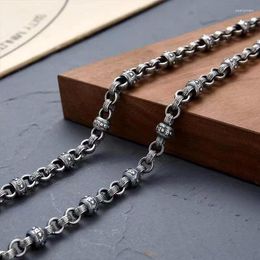 Chains FoYuan Silver Colour Om Mani Padme Hum Backword Necklace Men's Fashion Personality Jewelr