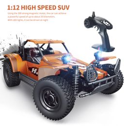 Diecast Model Remote Control Car 1 12 2 4G High Speed Truck 35km h 4WD Off Road Vehicle Toy with LED Lights for Kids Adults 230818