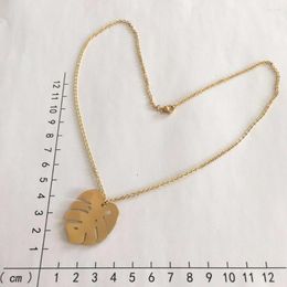 Pendant Necklaces Lanseis Big Tropical Monstera Leaf Necklace Stainless Steel 1Pcs Forest Jewelry-Choose Your Color