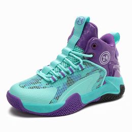 Kids High Top Basketball Shoes Comfortable Sneakers Youth Girls Boys Casual Sports Trainers For Children