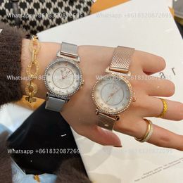 Fashion Brand Watches Women Girl Pretty Diamond Style With Luxury Logo Steel Metal Band Wrist Watch CHA 50