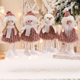 New Christmas Decorations Creative Santa Claus Snowman Doll Xmas Tree Hanging Ornament Mini Doll 2023