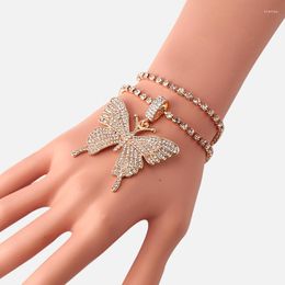 Link Bracelets Europe And America Simple Temperament Copper Claw Chain Hand DecorAtion Fashion Street Pats Combination Big Butterfly Br