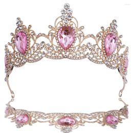 Hair Clips DIEZI Baroque 7 Colors Pink Sky Blue Crystal Crown Tiara For Women Wedding Party Luxury Bridal Dress Accessories