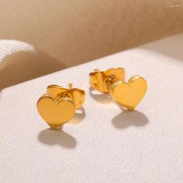 Stud Earrings Stainless Steel Tiny 5MM Heart For Women Girl Ear Jewelry Gold Color Love Statement Friends Gifts