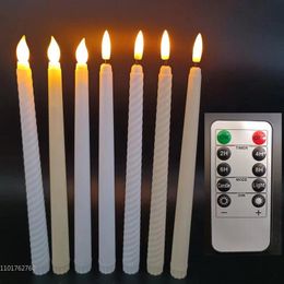 Other Event Party Supplies 100pcs Flickering Light Christmas LED Candles With Remote Control 10 inch Long Battery Operated Warm White Decorative 230818