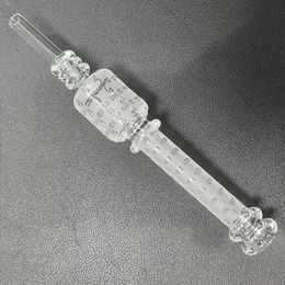 Quartz Rig Stick Banger Straw Nail Clear Flower Style Smoking Pipes Philtre Tips Tester Tube Glass Water Hookahs Accessories