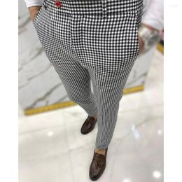 Men's Pants Summer Casual Trousers Fashion Classic Stripe Plaid Black Solid Colour High Quality Formal Suit Male 20-38