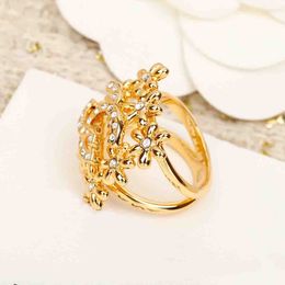 2023 Luxury quality charm punk band ring with hollow design and diamond in 18k gold plated have box stamp PS7503B