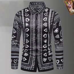 2023 Luxury Designer Dress Shirt Men's Fashion Association Open Lining Men Solid Business Casual Letter Long Sleeve M-XXXL#003