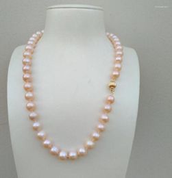 Chains 19 Inch Gorgeous 10-11mm South China Sea Pink Pearl Necklace 14k Gold P