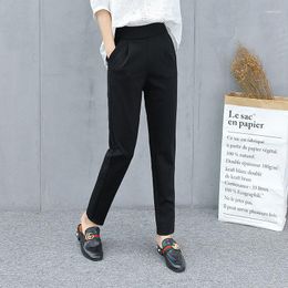 Women's Pants Black Suit Ninth Ladies Thin Spring Summer Loose Elastic Waist Versatile Trousers Casual Fashion Women Clothing