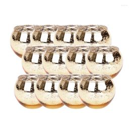 Candle Holders 12Piece Gold Mercury Glass Votive Tealights For Weddings Rehearsal Dinners