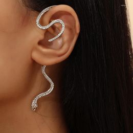 Backs Earrings Snake Ear Clip Crystal For Women Vintage Without Piercing Exaggerated Personaltiy Cuff Female Jewellery Gifts