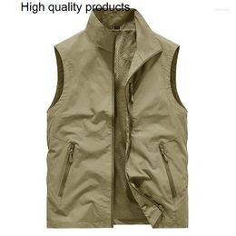 Men's Vests Mountaineering Hunting Vest Multi-pocket Men Motorcyclist Large Size Tactical Military Coat Summer Mens Work Pography MAN Zip