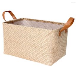 Storage Bottles 1Pc Simple Jute Cloth Basket Rustic Collapsible Laundry Baskets Bin With Handles