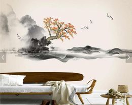 Wallpapers Chinese Ink Landscape Painting Wallpaper Papel De Parede Living Room Tv Sofa Wall Bedroom Study Restaurant Custom Murals